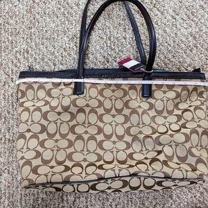 COACH brown logo purse